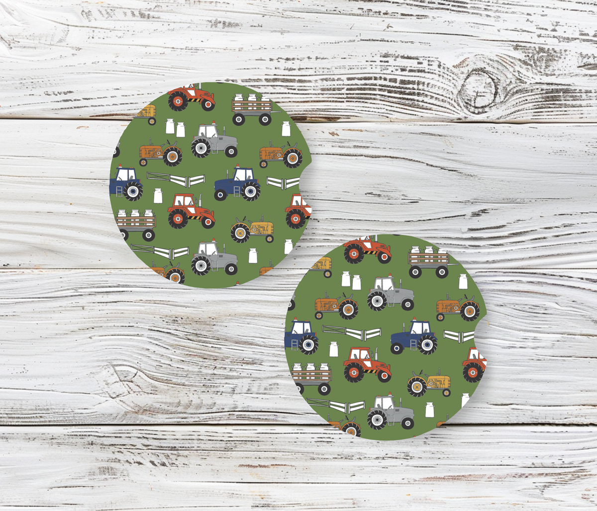 Farm Tractors Ceramic Car Coasters