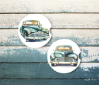 Green Oldsmobile Ceramic Car Coasters