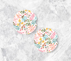 Pastel Florals Ceramic Car Coasters