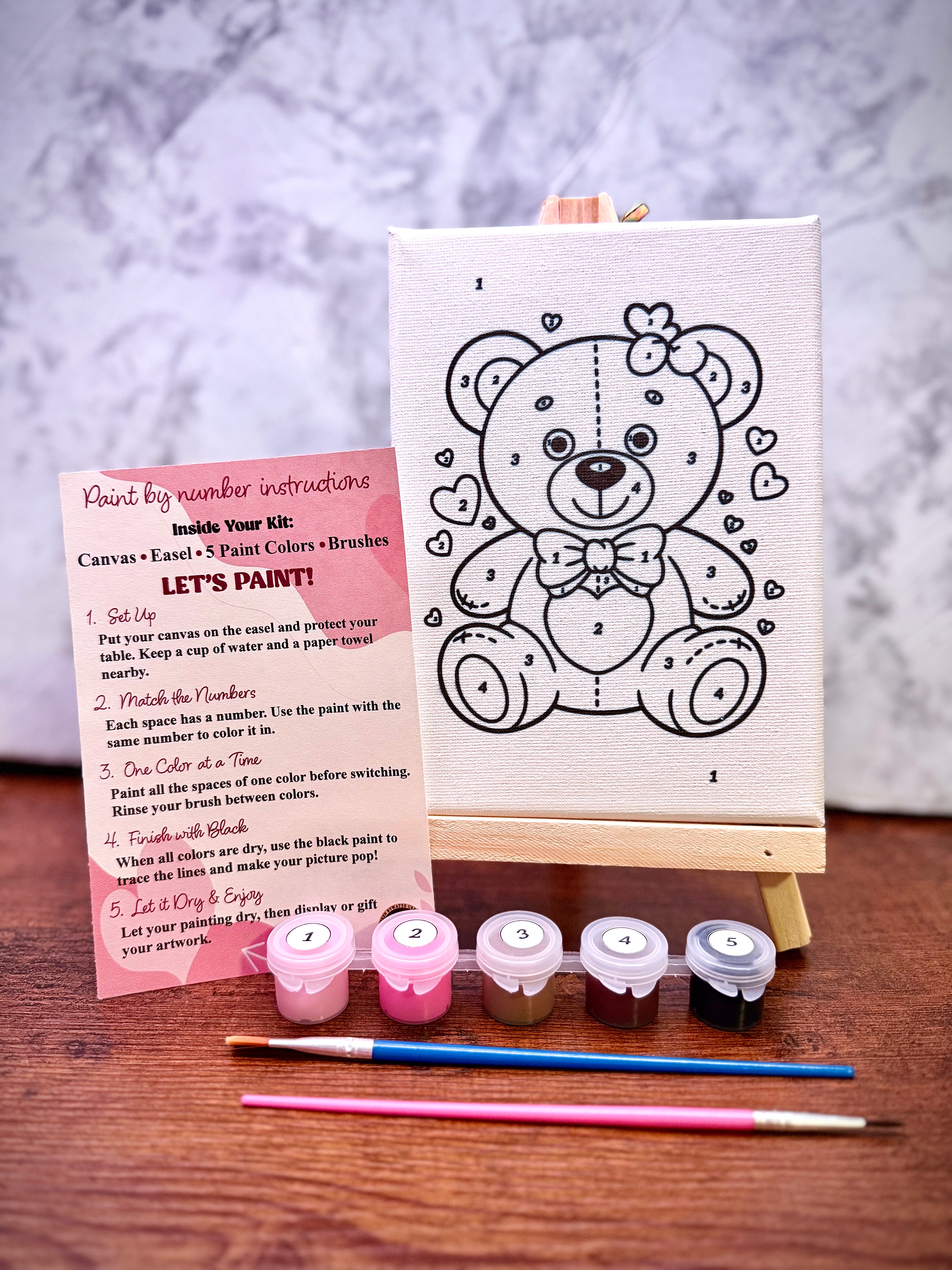 Teddy Bear Paint-By-Number Kit