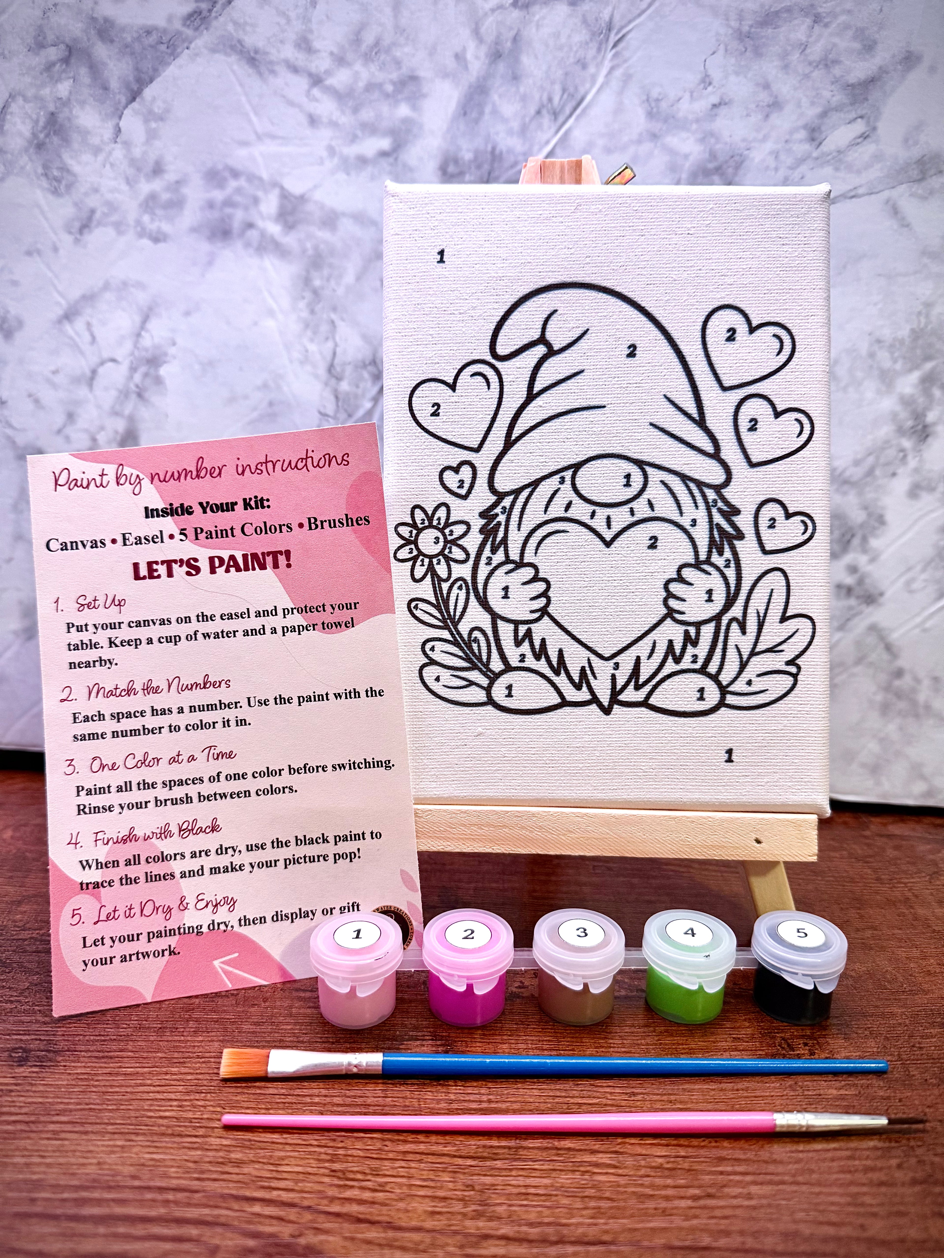 Lovely Gnome Paint-By-Number Kit