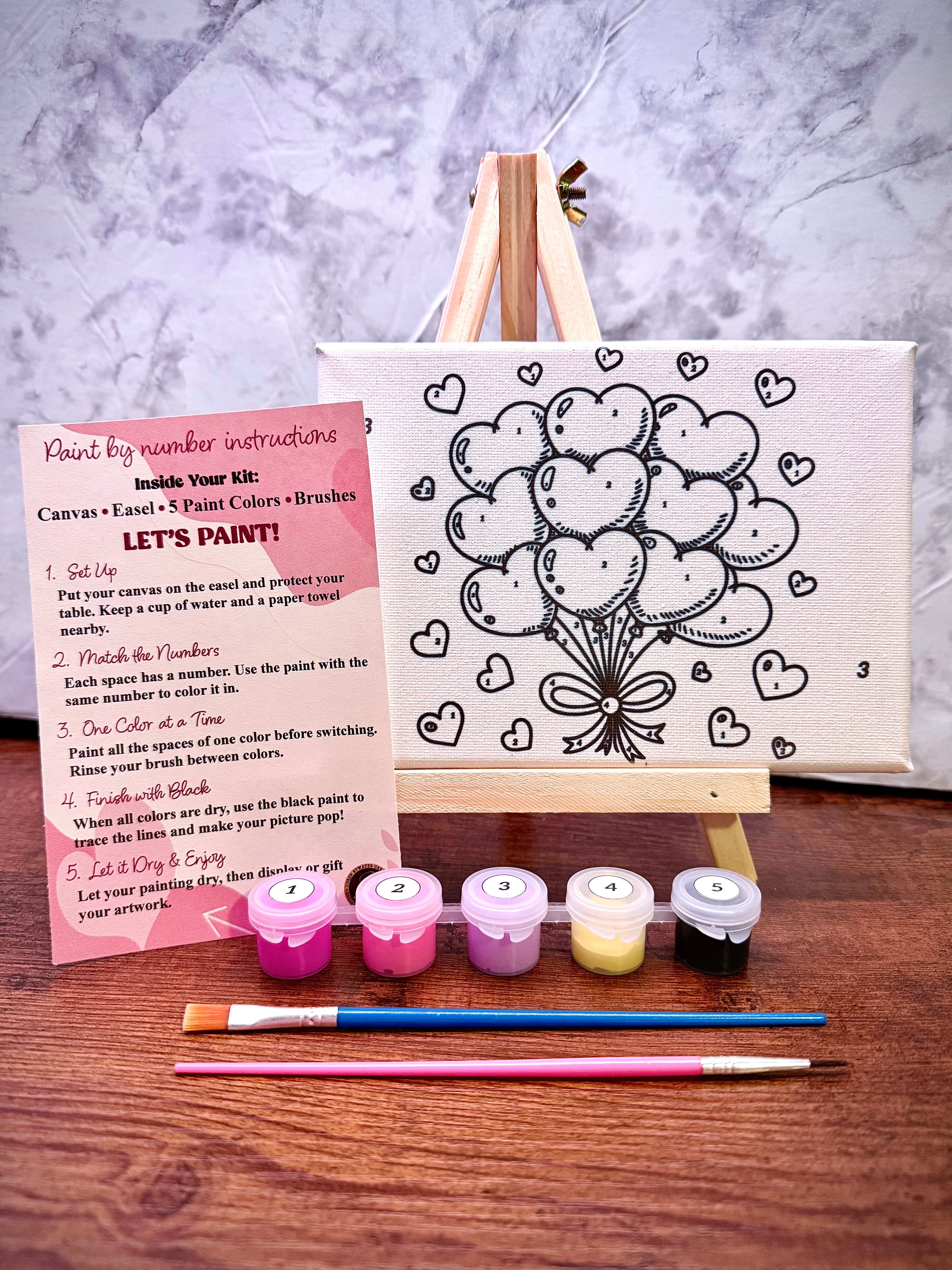 Bouquet of Hearts Paint-By-Number Kit