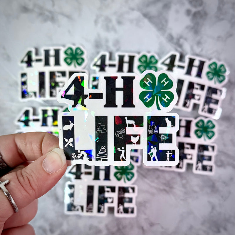 4-H Life Holographic Sticker