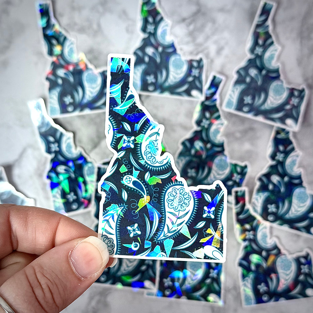 Idaho Paisley Holographic Sticker