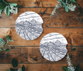 Navy Country Fields Ceramic Car Coasters