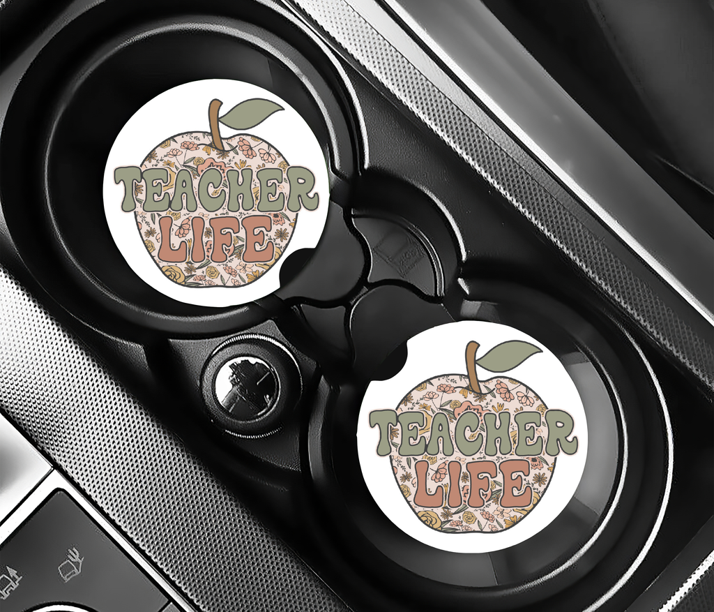 Teacher Life Ceramic Car Coasters