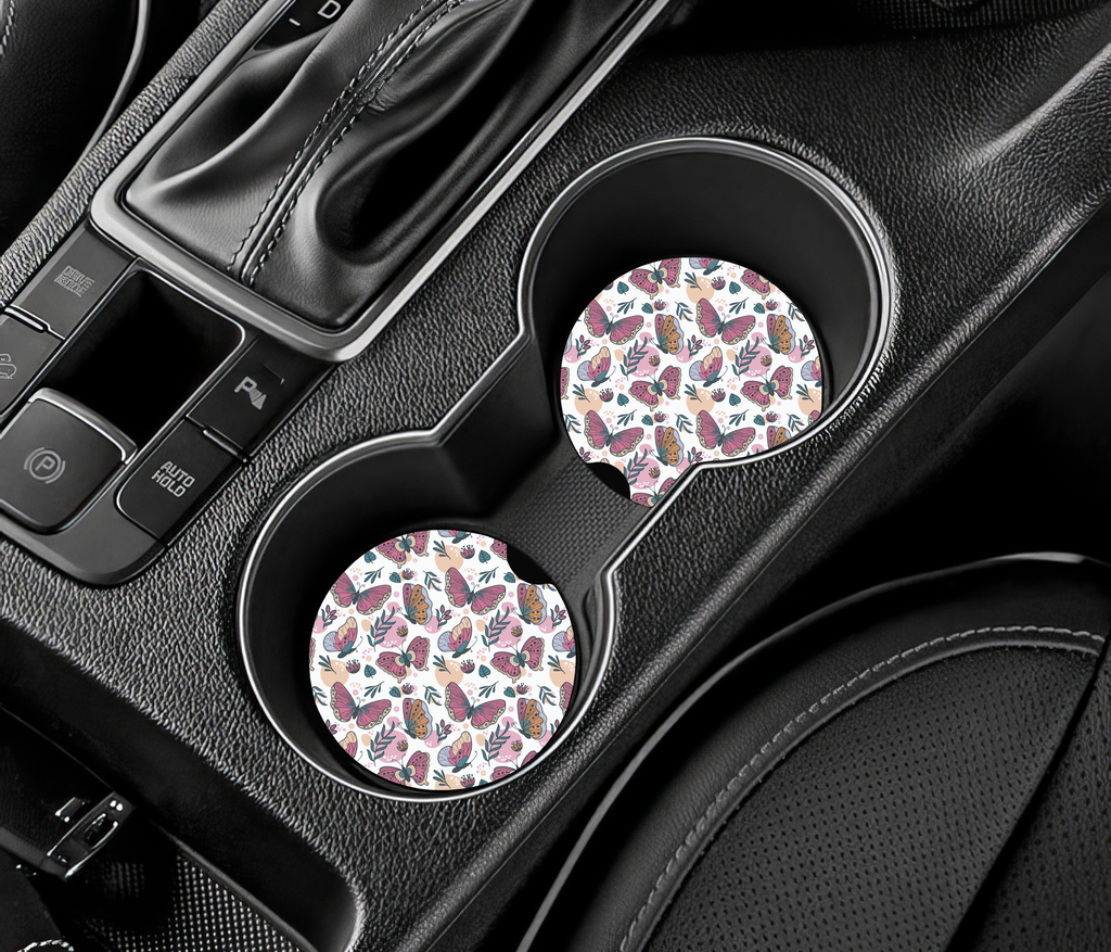 Butterfly Craze Ceramic Car Coasters