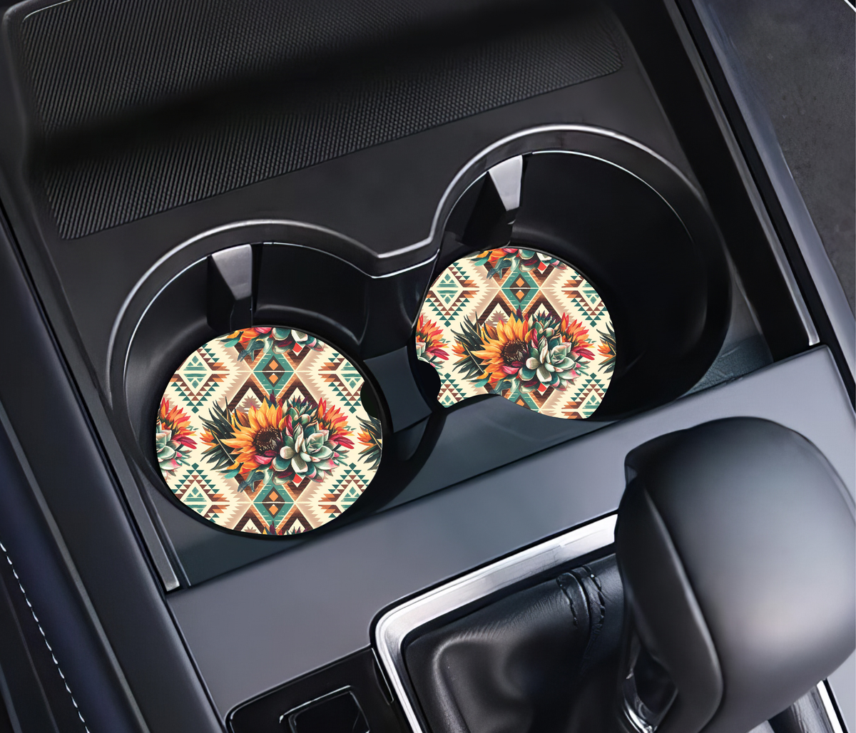 Desert Aztec Ceramic Car Coasters