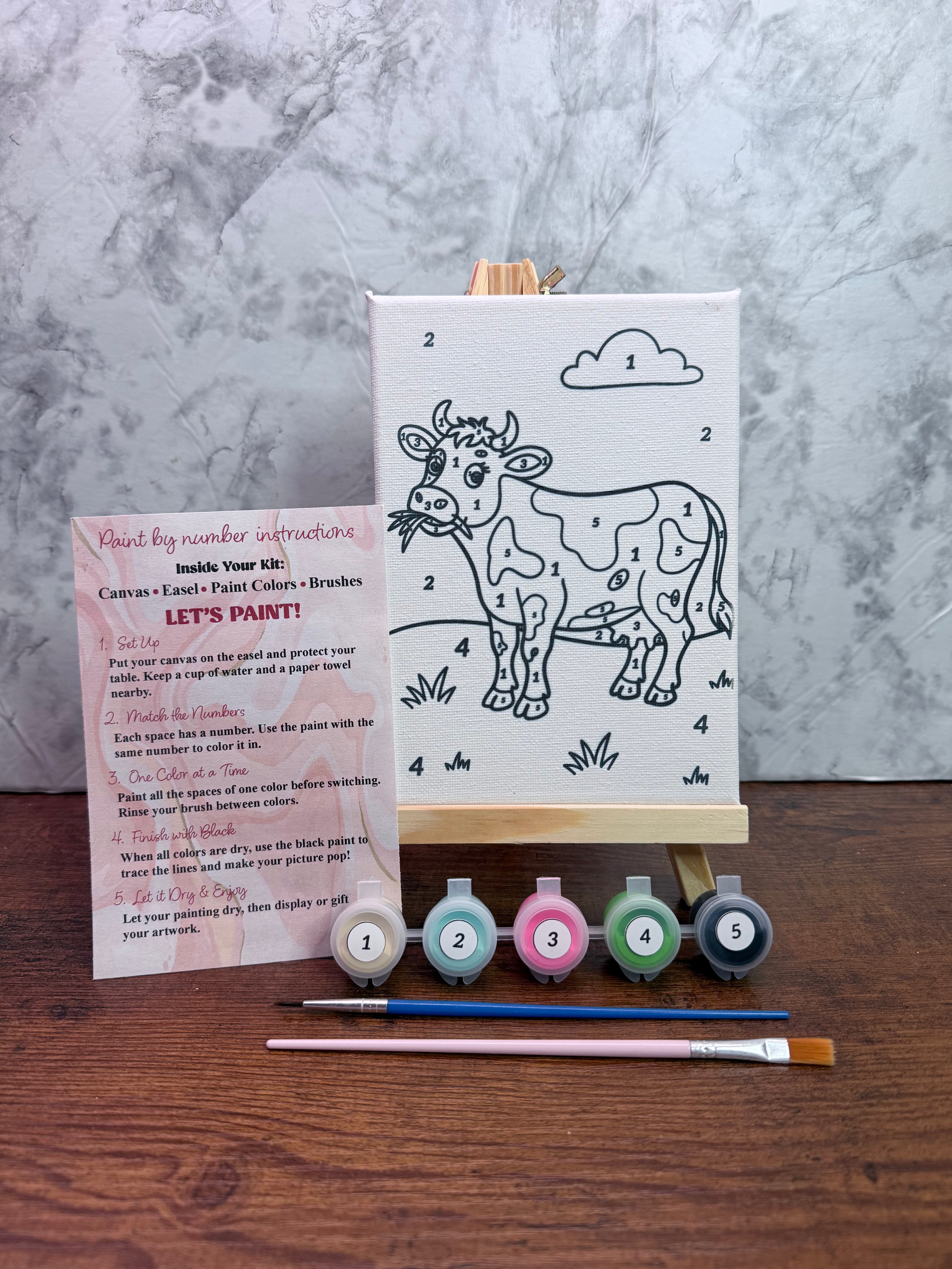 Cow Paint-By-Number Kit