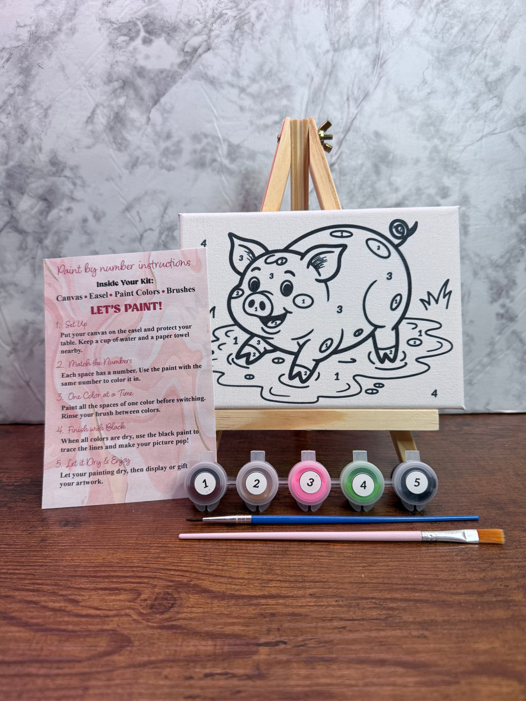 Muddy Piggy Paint-By-Number Kit