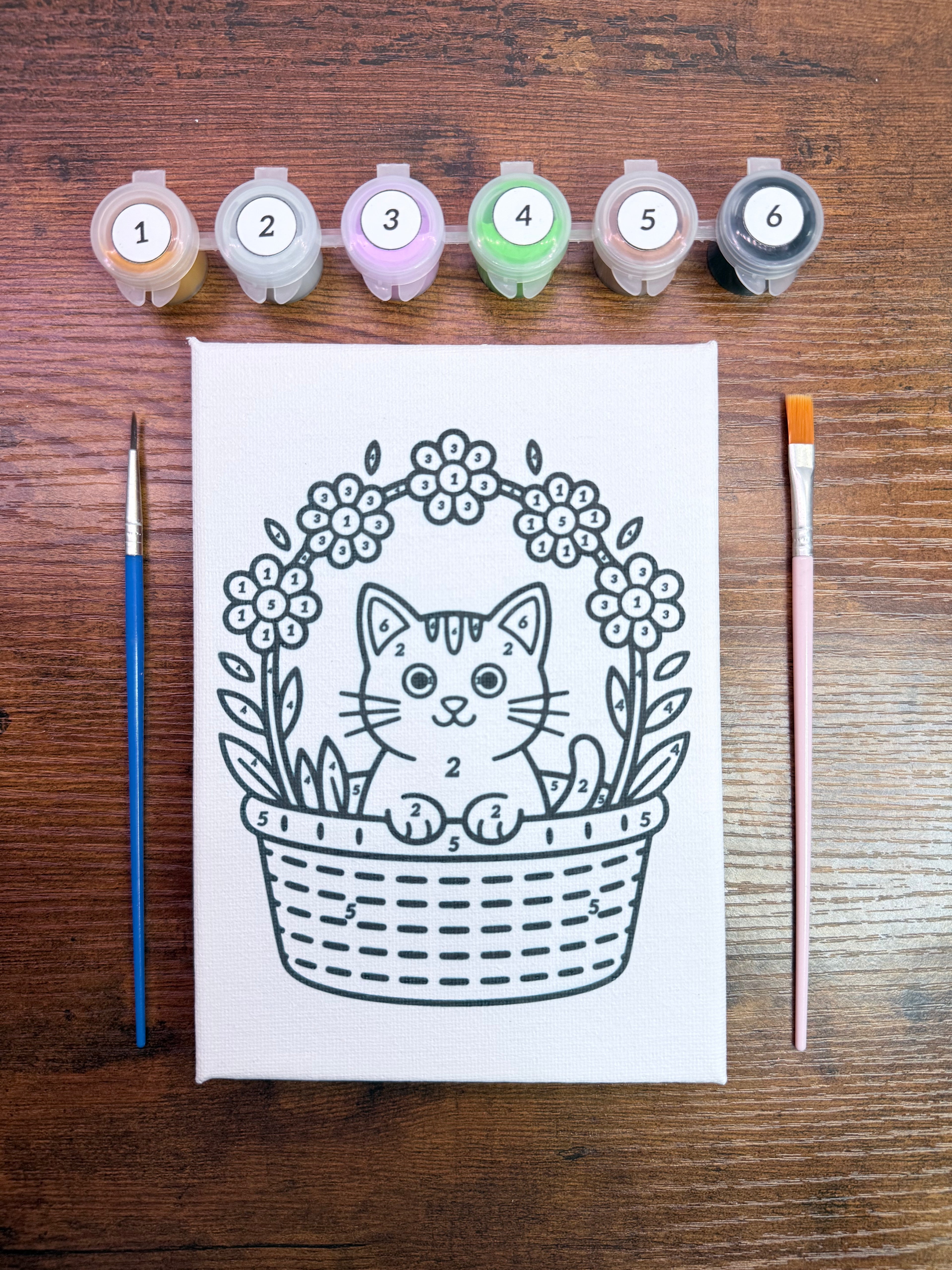 Kitten in Basket Paint-By-Number Kit
