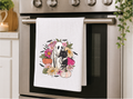Cute Ghost Holding Black Cat Dish Towel