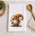 Gnome with Fall Leaves Dish Towel