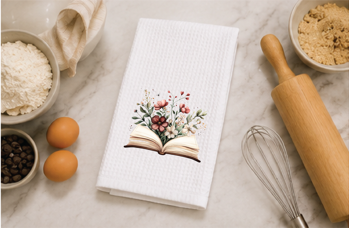 Floral Book Dish Towel