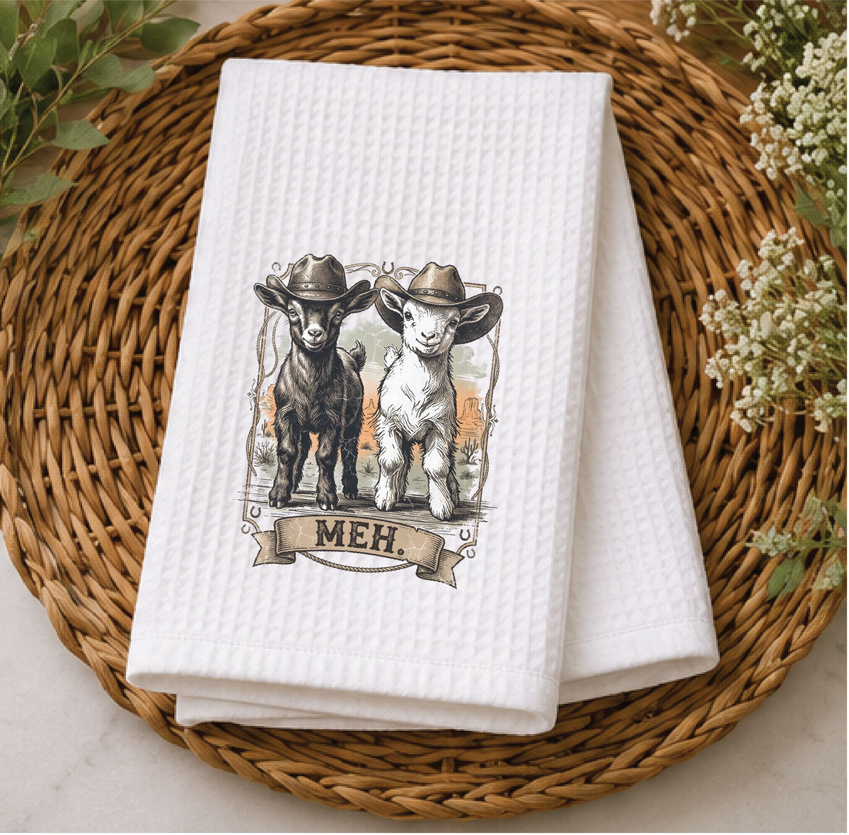 MEH Goats Dish Towel