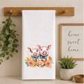 Little Pigs In Flowers Dish Towel