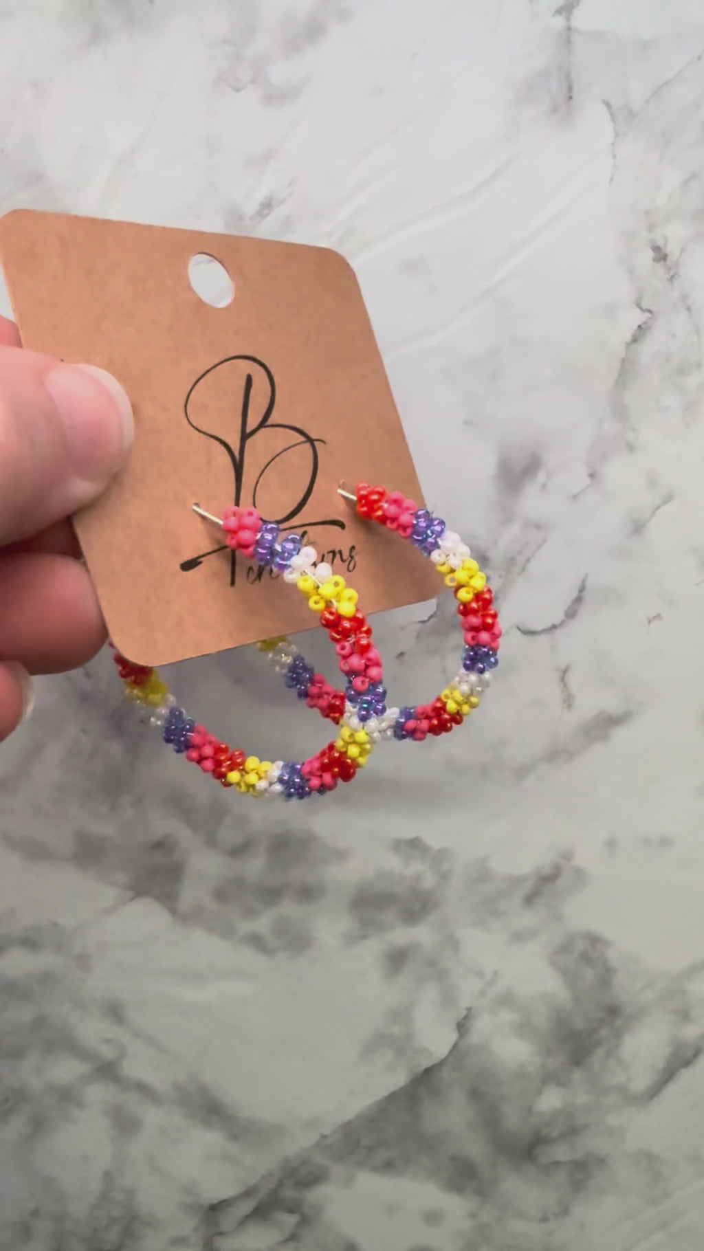 Beaded Handmade Hoop Earrings