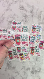 Half Teacher Half Coffee Holographic Sticker