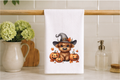 Halloween Highland Cow Dish Towel